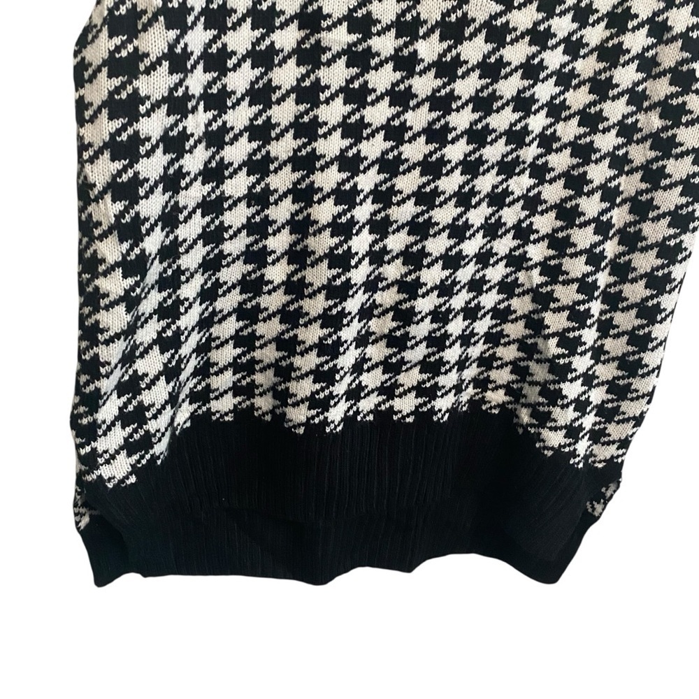 Relaxed Fit Black and White Houndstooth Knit Sweater Vest Size Small - Picture 3 of 6